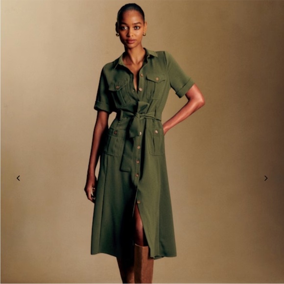 Sezane Dresses & Skirts - Sezane Raquel dress olive green size 10